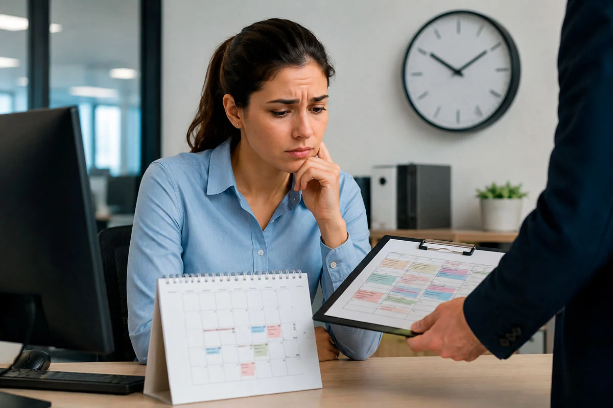Cambios de horario en el trabajo y turnos laborales